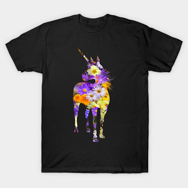 Floral Unicorn T-Shirt by MilotheCorgi